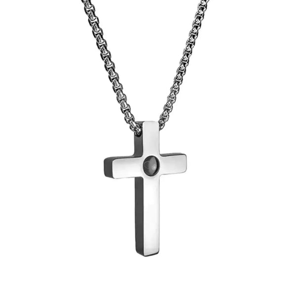 Remember Collana a croce in Acciaio personalizzata con foto - Joelite Gioielli