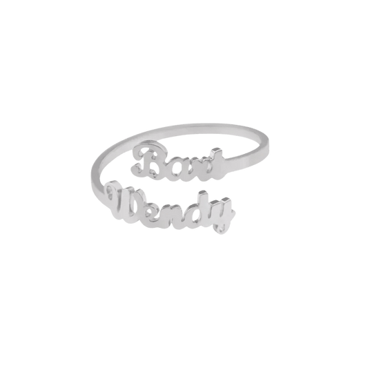 Custom Name Ring - 2 names / Silver