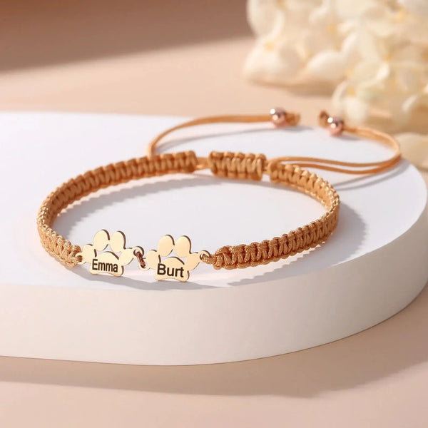 Pulsera Personalizada con Patitas y Nombres