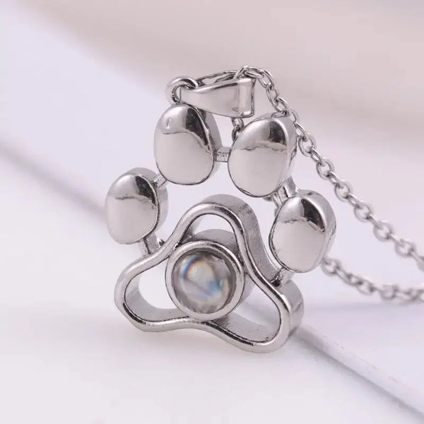 Custom Photo Projection Paw Necklace ByHeartJewelry