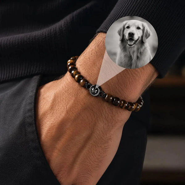 Personlig Tigerøye-Armbånd med Fotoprojeksjon