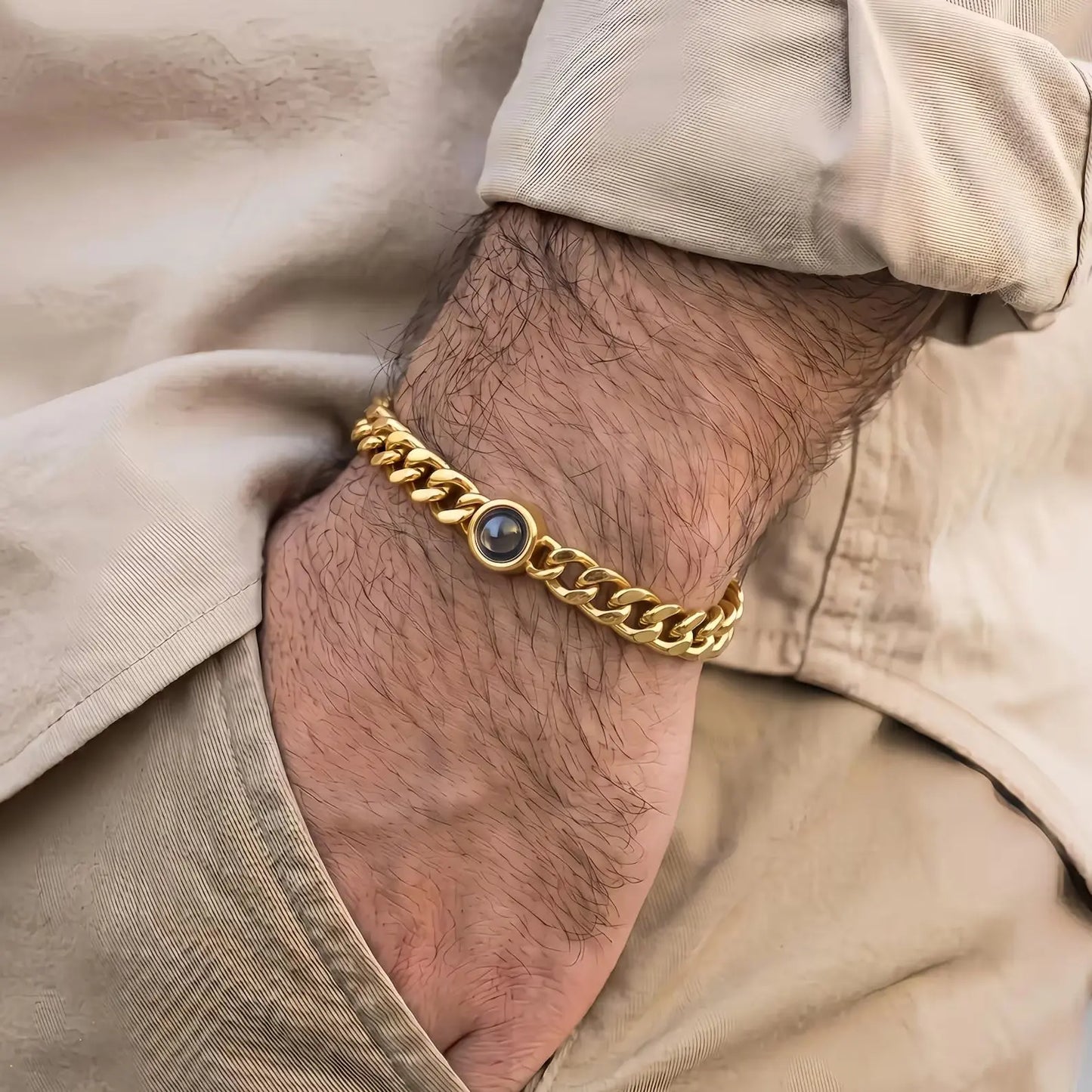 Custom Bracelet with Photo Projection (unisex) ByHeartJewelry