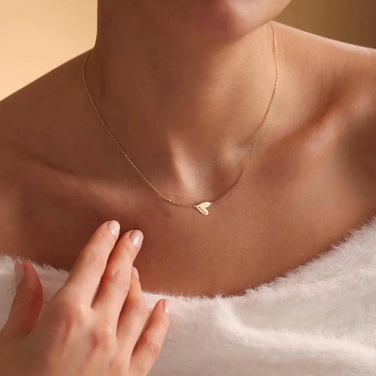 Custom Engraved Heart Necklace - Gold / 3