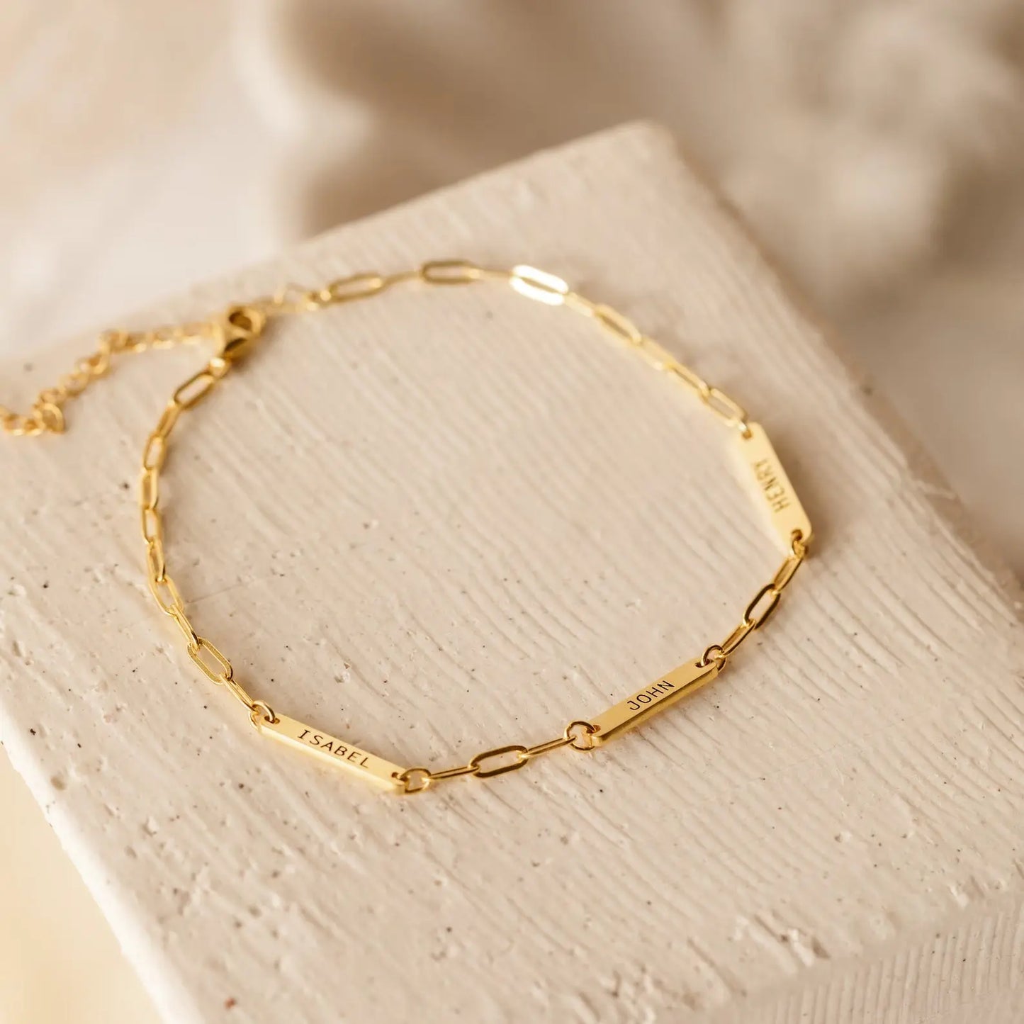 Custom Name Bar Bracelet - Silver / 3