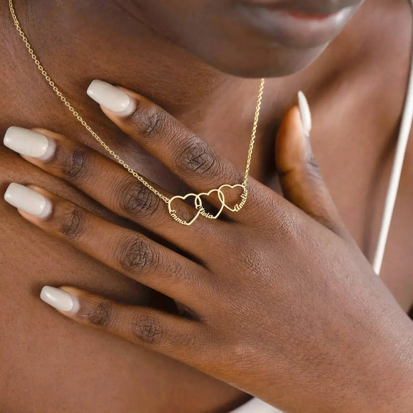 Custom Heart Name Necklace - Gold / 6