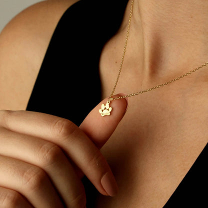 Κολιέ με Πατούσα & Όνομα - Ασημί / 5