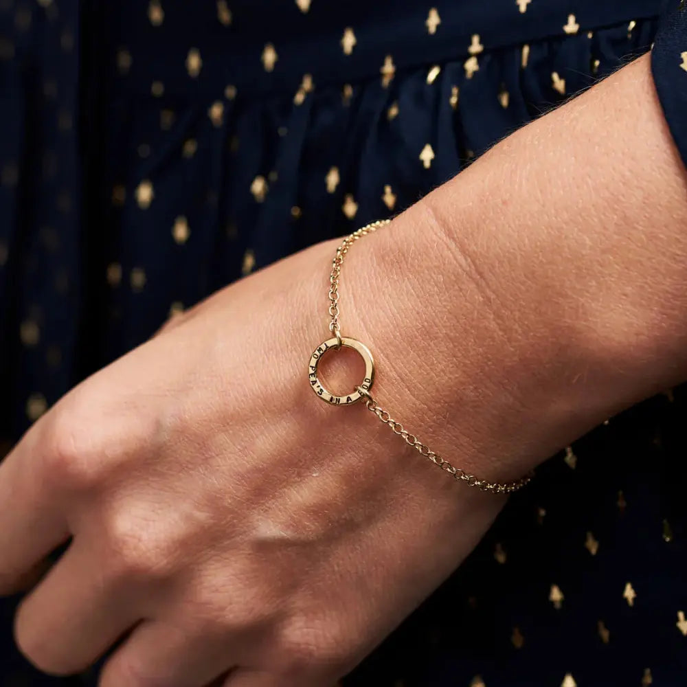 Custom Ring Name Bracelet - Gold / 2