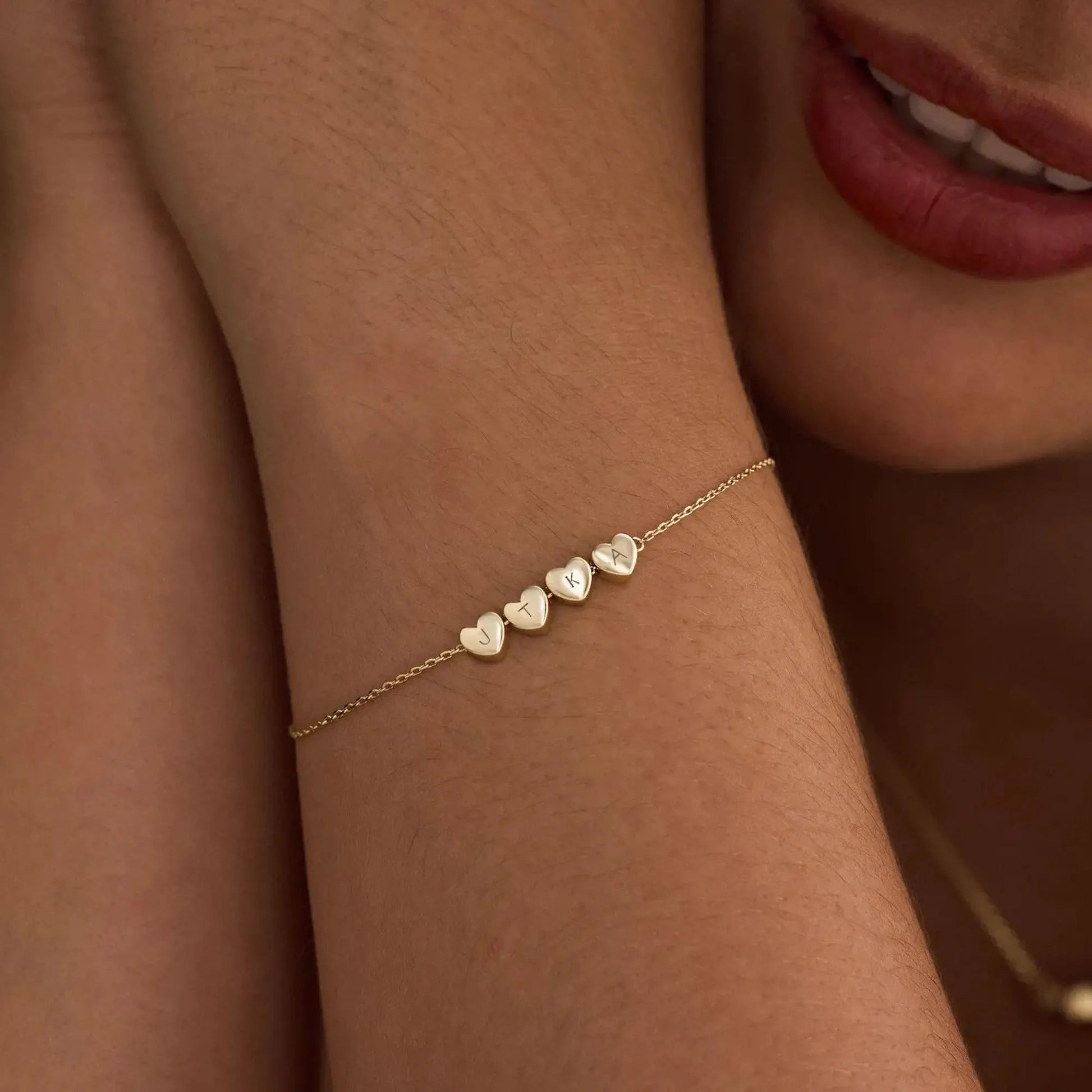 Custom Heart Initial Bracelet ByHeartJewelry