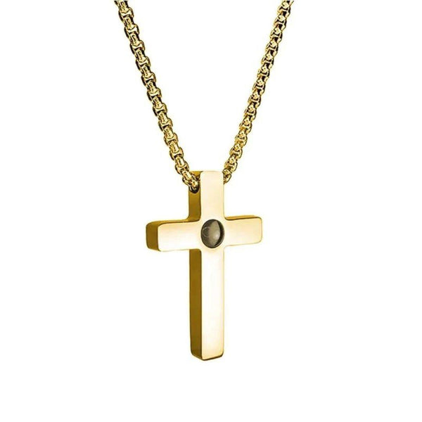 Remember Collana a croce in Acciaio personalizzata con foto - Joelite Gioielli