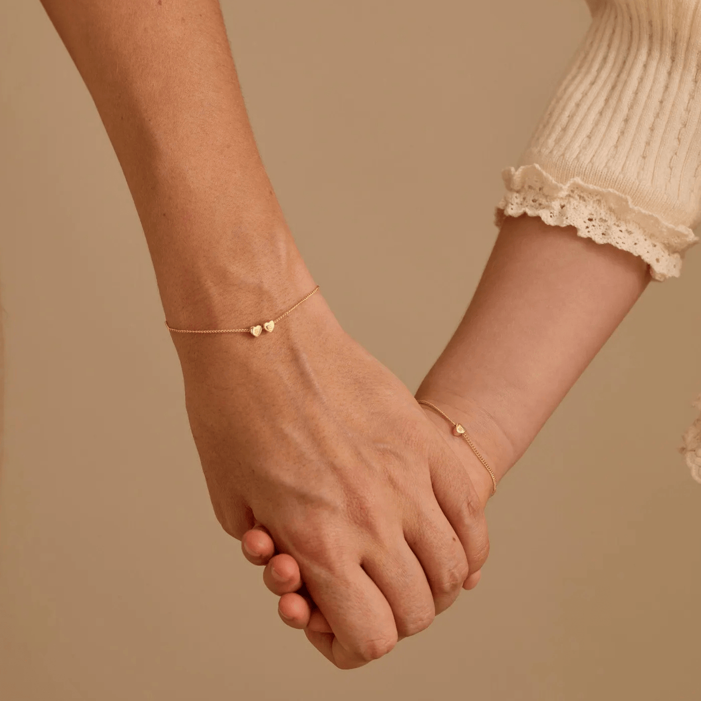 Custom Heart Initial Bracelet - Gold / 6