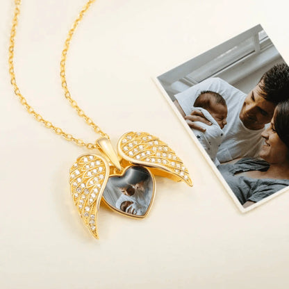 Custom Angel Photo Locket Necklace - Image 5