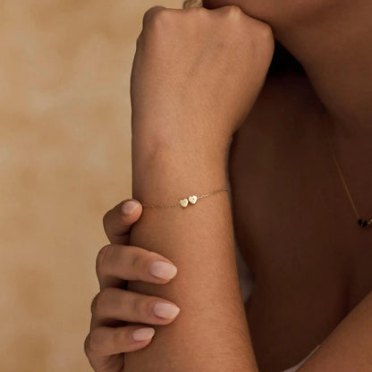 Гривна с инициал в сърце - Злато / 2