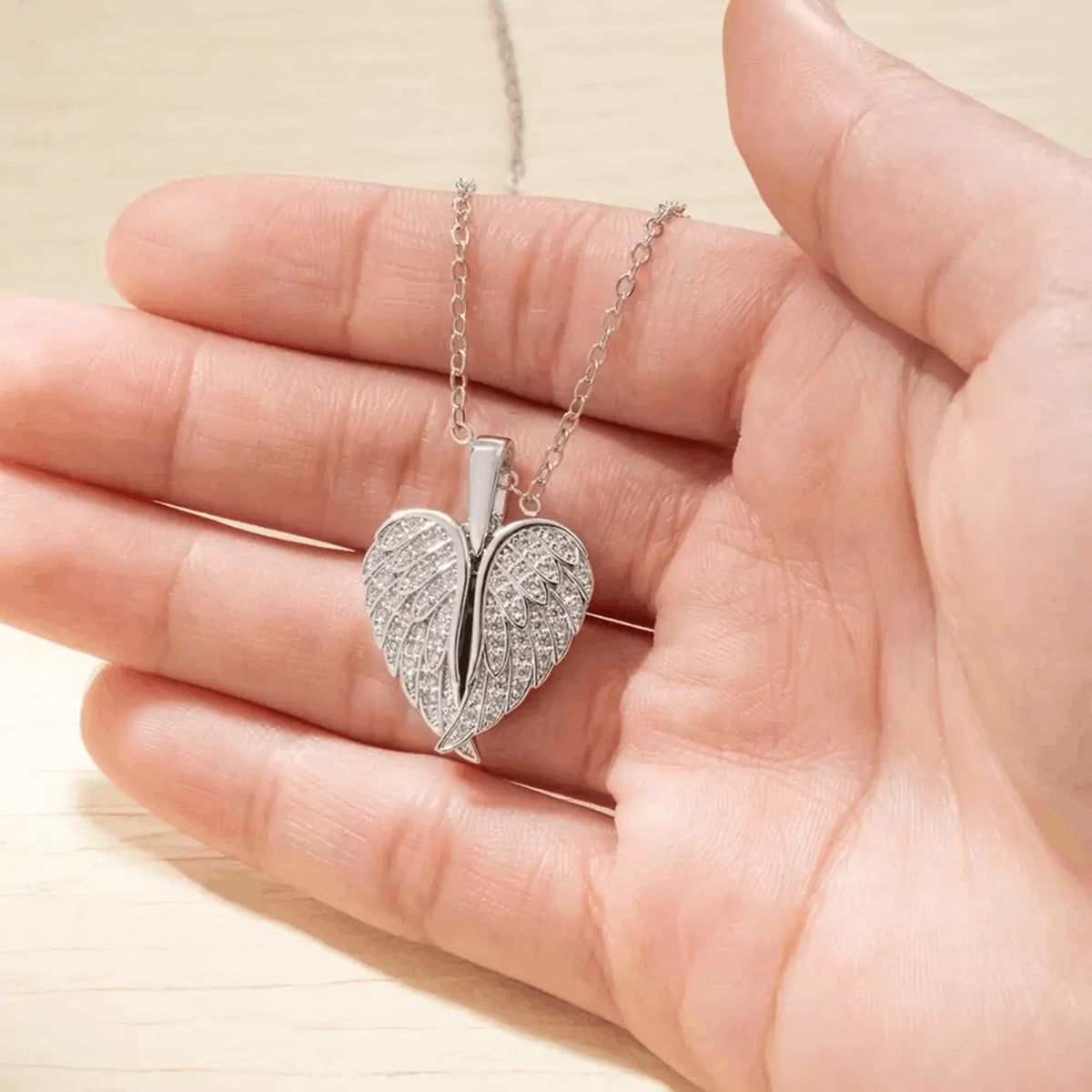 Custom Angel Photo Locket Necklace - Image 6