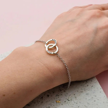 Custom Ring Name Bracelet - Gold / 6