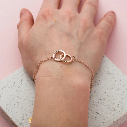 Custom Ring Name Bracelet - Gold / 7