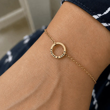 Custom Ring Name Bracelet - Gold / 4