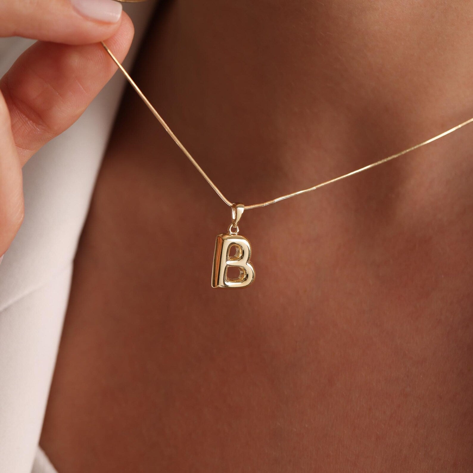 Custom Letter Bubble Necklace - ByHeartJewelry