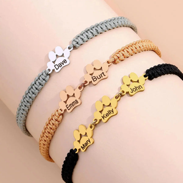 Personalisiertes Pfoten-Armband mit Namen