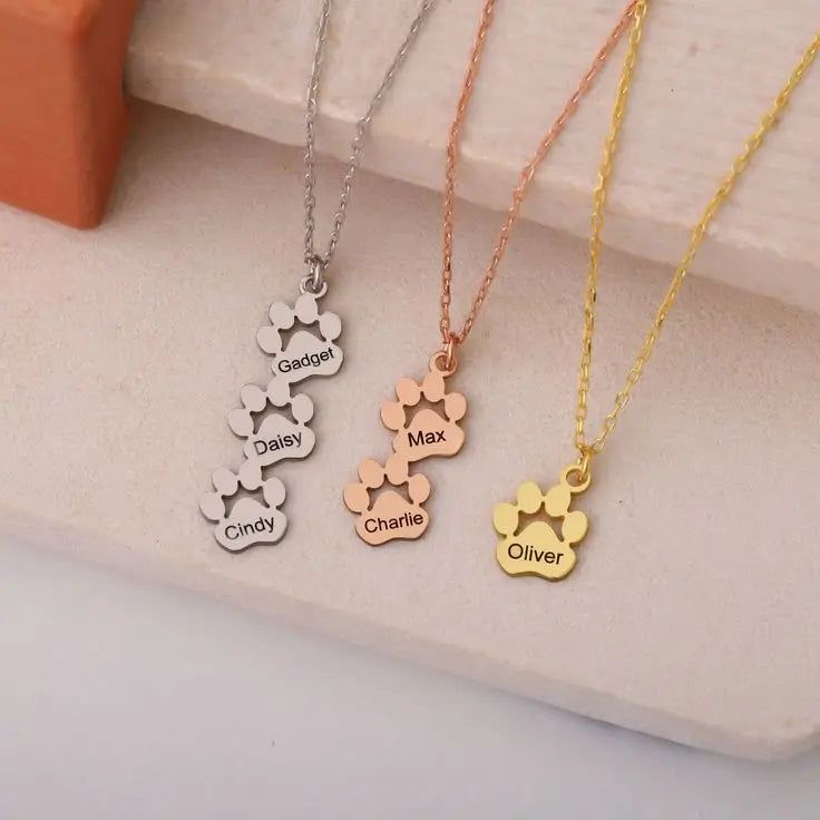 Κολιέ με Πατούσα & Όνομα Φωτογραφικό Κόσμημα