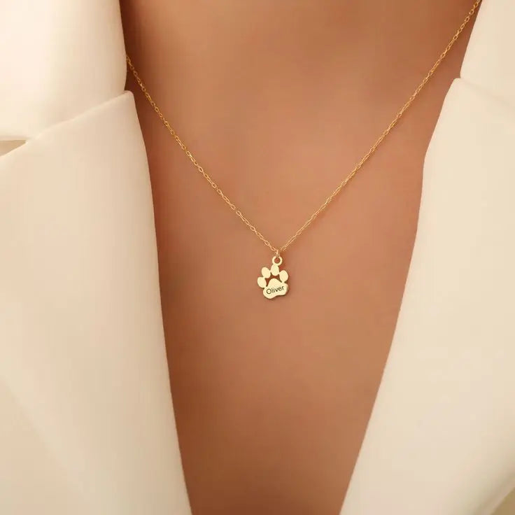 Κολιέ με Πατούσα & Όνομα Φωτογραφικό Κόσμημα