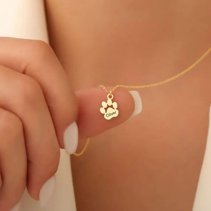 Κολιέ με Πατούσα & Όνομα Φωτογραφικό Κόσμημα