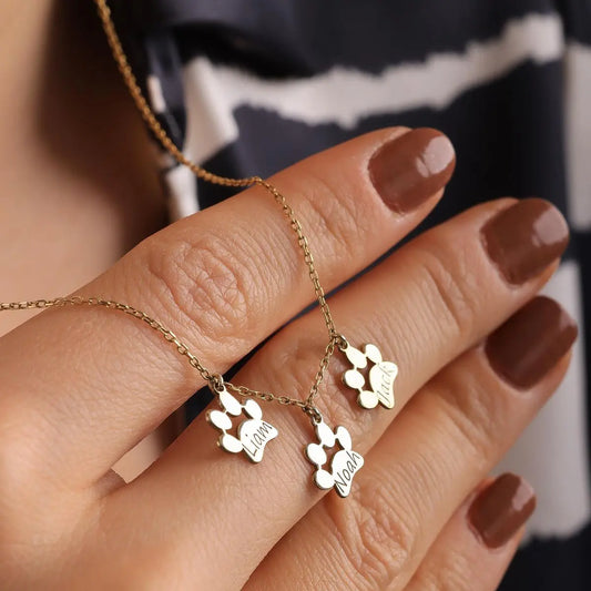 Custom Paw Name Necklace – Separate Paws ByHeartJewelry