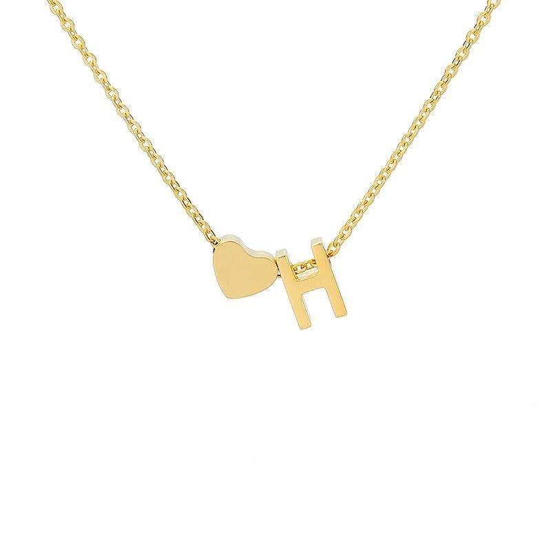 Heart Initial Necklace - ByHeartJewelry
