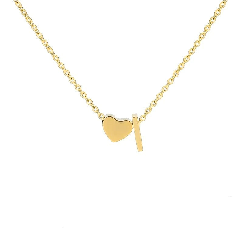 Heart Initial Necklace - ByHeartJewelry