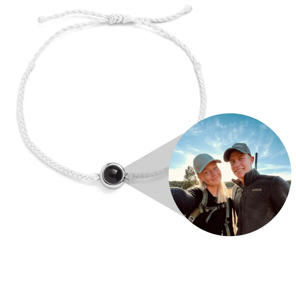 Personalized bracelet with photo - Hvid/Sølv