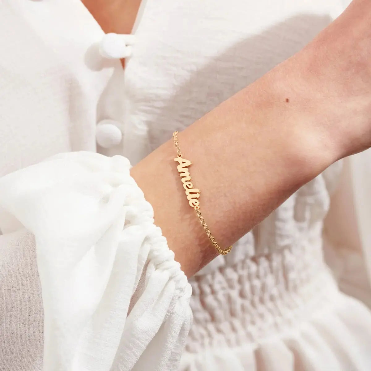 Custom Bubble Name Bracelet - Rose Gold / 5
