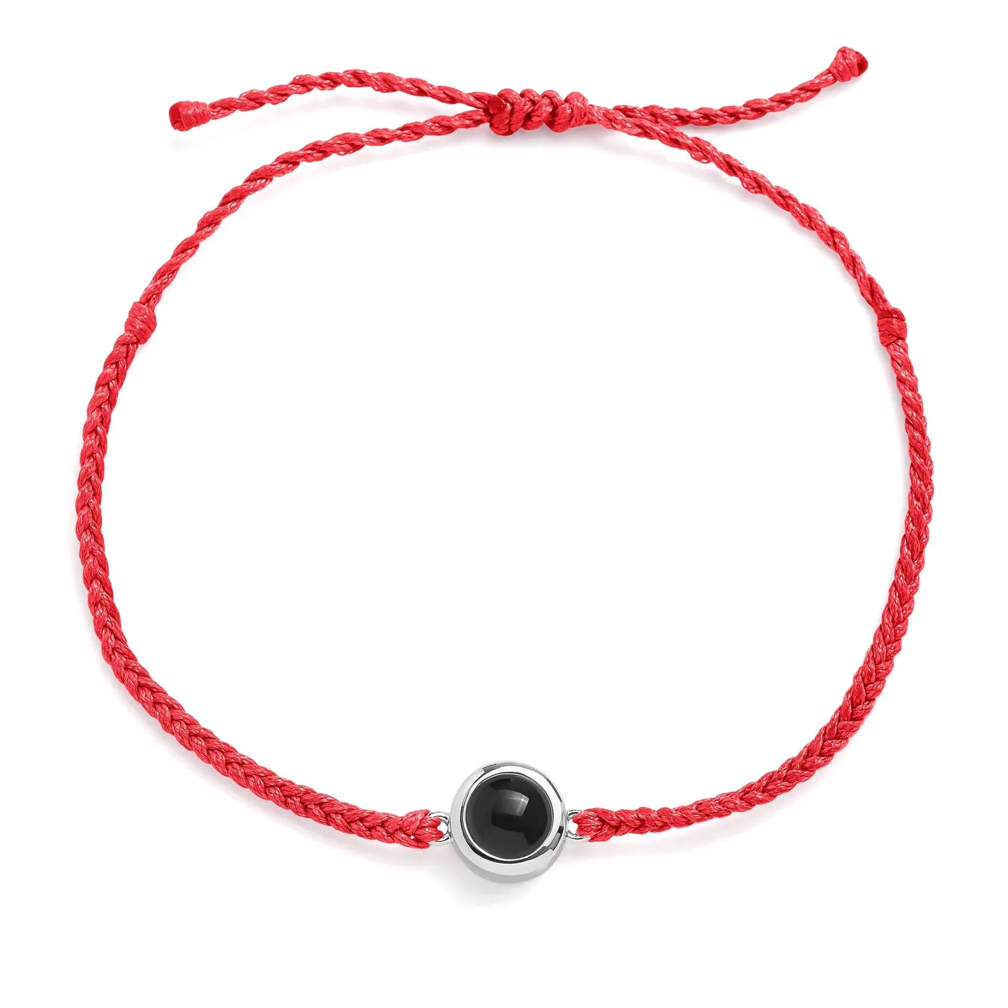 Personalized bracelet with photo - Rød/Sølv