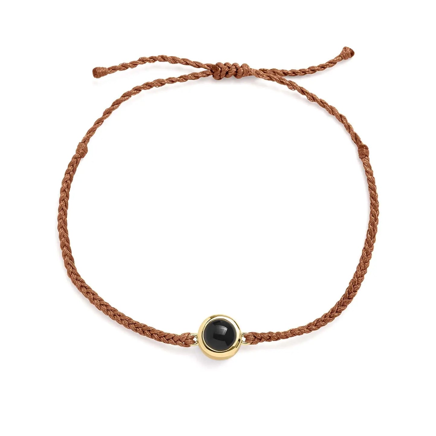 Personalized bracelet with photo - Brun/Guld