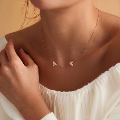 Custom Engraved Heart Necklace - Gold / 6