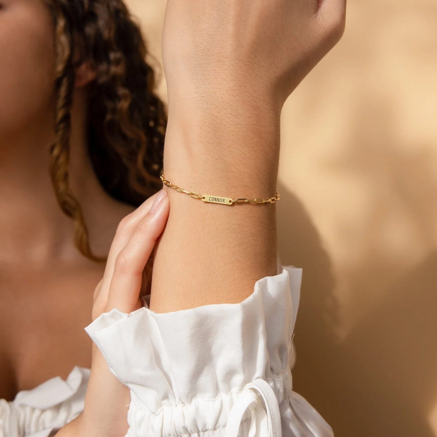 Custom Name Bar Bracelet - Gold / 2