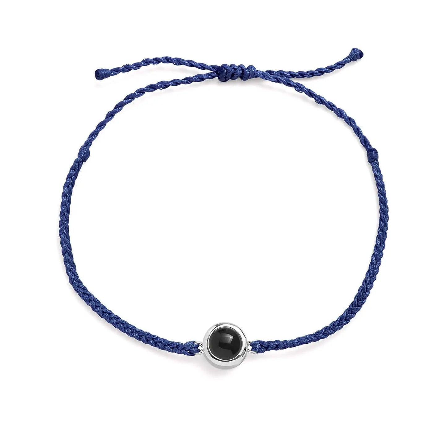 Personalized bracelet with photo - Marineblå/Sølv