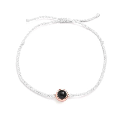 Personalized bracelet with photo - Hvid/Rosaguld