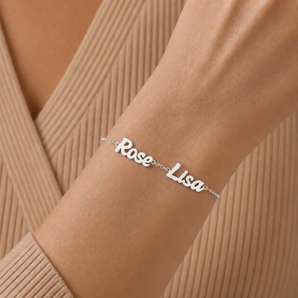 Custom Bubble Name Bracelet - Gold / 4